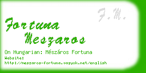 fortuna meszaros business card